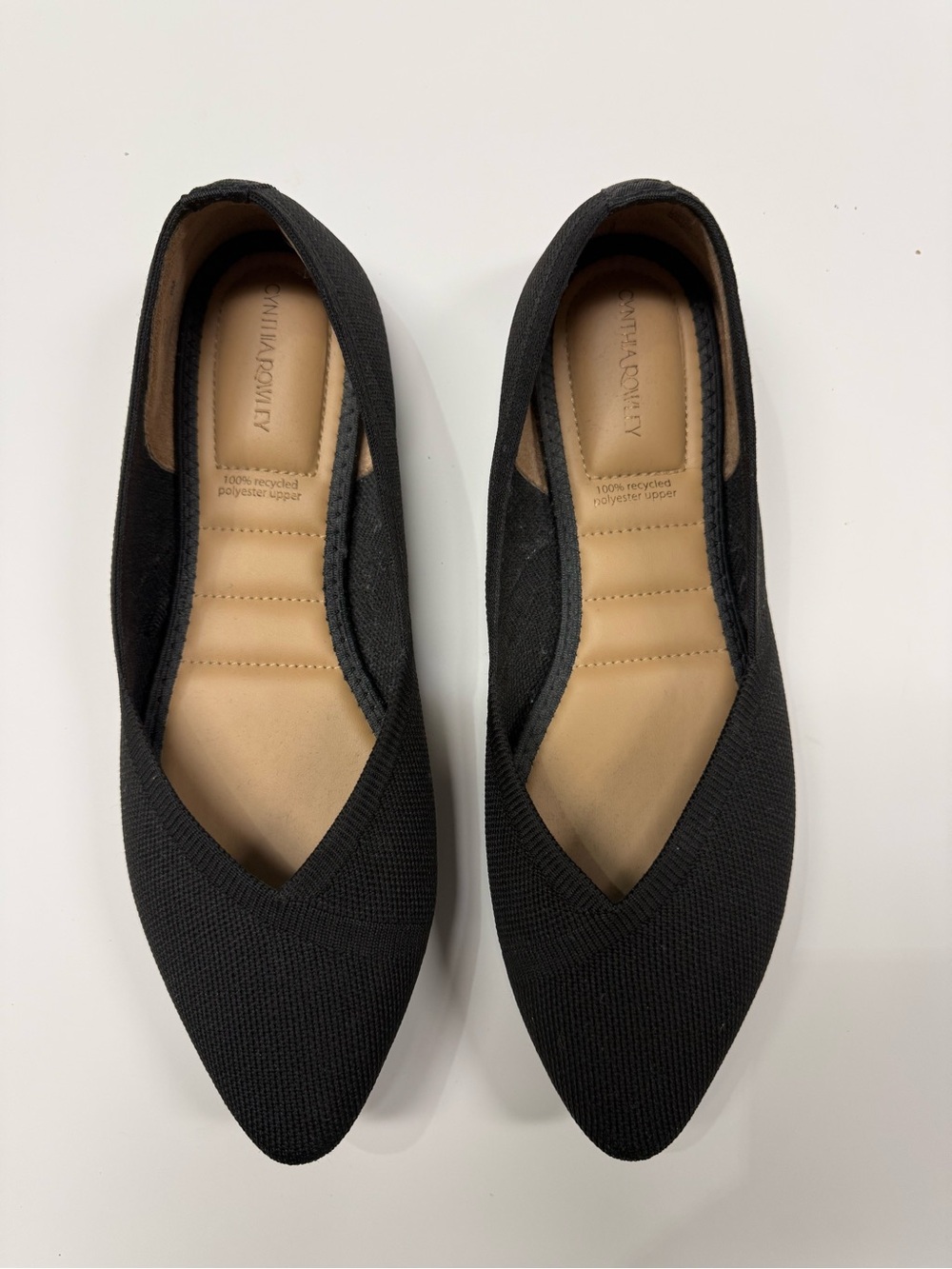 Cynthia Rowley Black Pointed Knit Ballet Flats 8M
